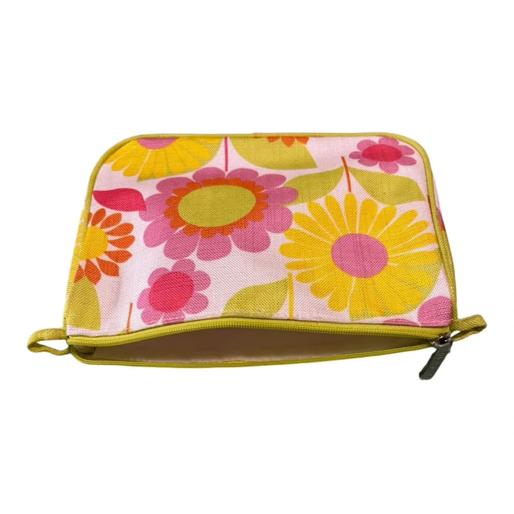 Clinique Floral Cosmetic Bag Makeup Holder Zipper Pouch Carrier Multicolored - Picture 9 of 10